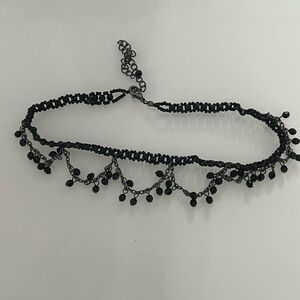 Black Beaded Choker Necklace